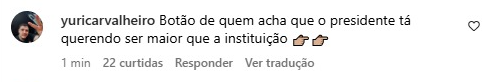 Comentário criticando o anúncio de Neymar por Marcelo Teixeira