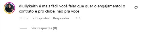 Comentários criticando o anúncio de Neymar por Marcelo Teixeira