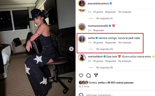 Ana Castela e Anitta interagem no Instagram 