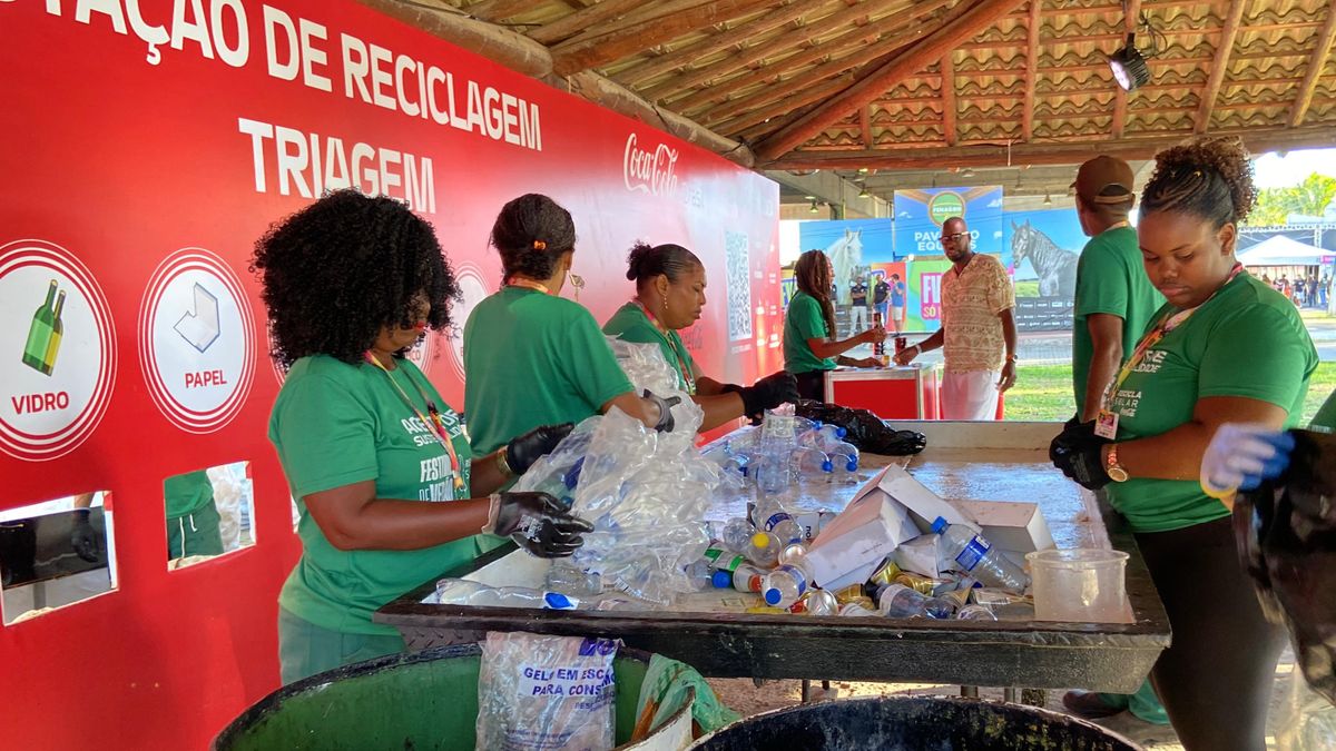 Espaço para reciclagem no Festival