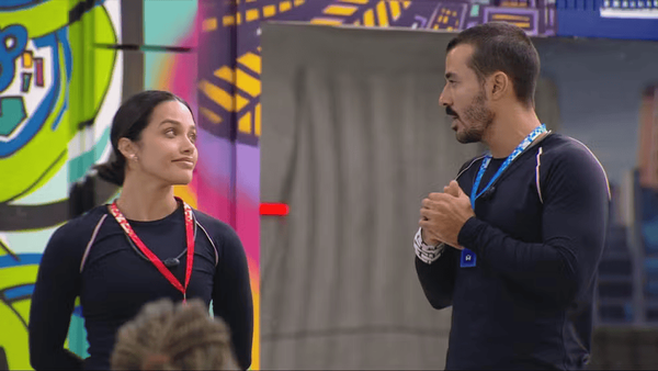 Mateus e Eva após Prova do Anjo do BBB25