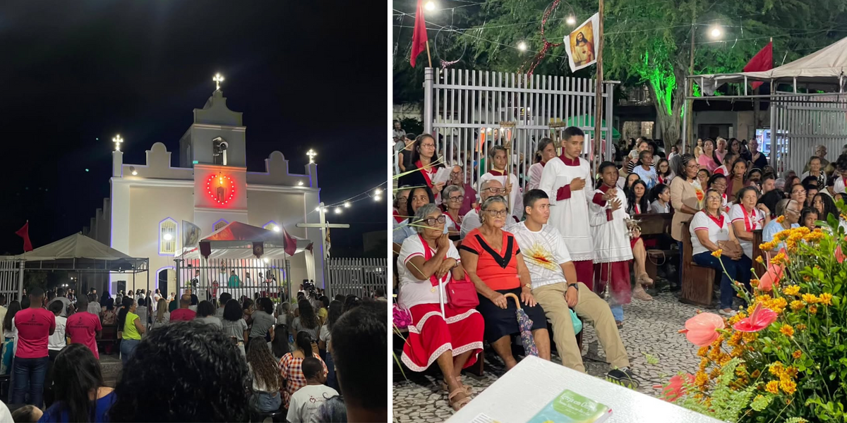 Missas são celebradas do lado de fora aos domingos