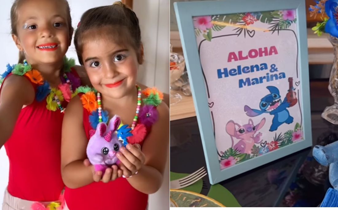 Aniversário das gêmeas Marina e Helena Sangalo por Reprodução