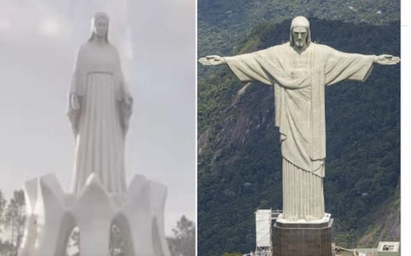 Estátuas da Virgem Maria e do Cristo Redentor