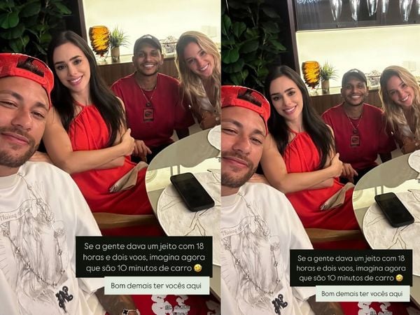 Neymar, Bruna, Cris e Bianca juntos na nova mansão do jogador em Santos