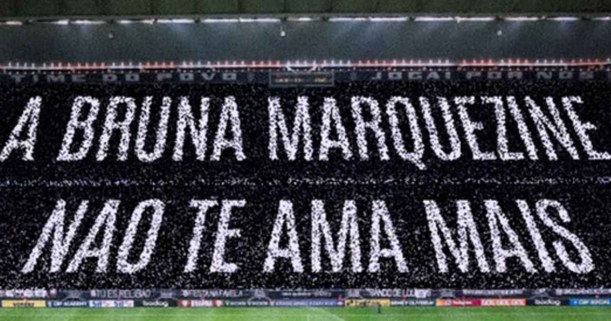 Imagem - Torcida do Corinthians brinca com mosaico usando Bruna Marquezine para desestabilizar Neymar