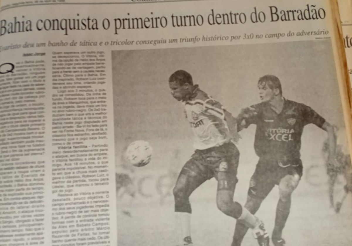 O primeiro título conquistado pelo Bahia dentro do Barradão foi em 1998