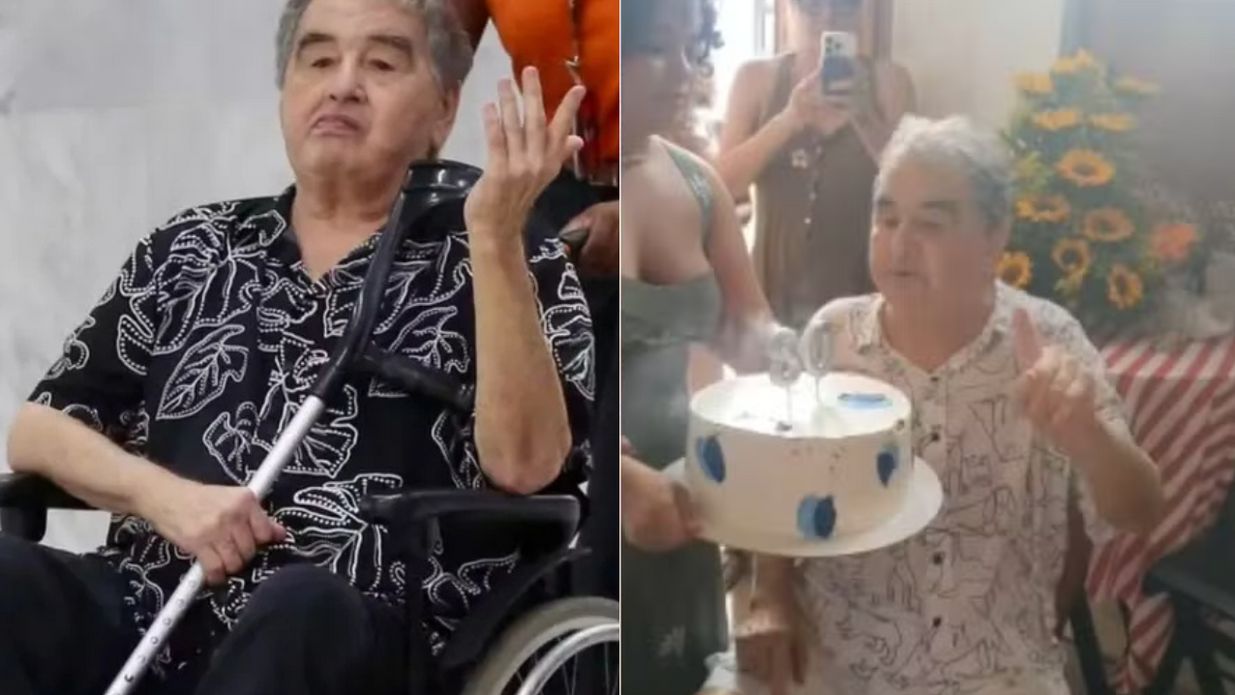 Imagem - Ex-ator da Globo ganha festa surpresa aos 80 anos e se emociona