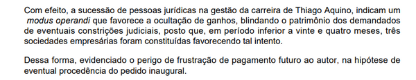 Trecho da decisão judicial