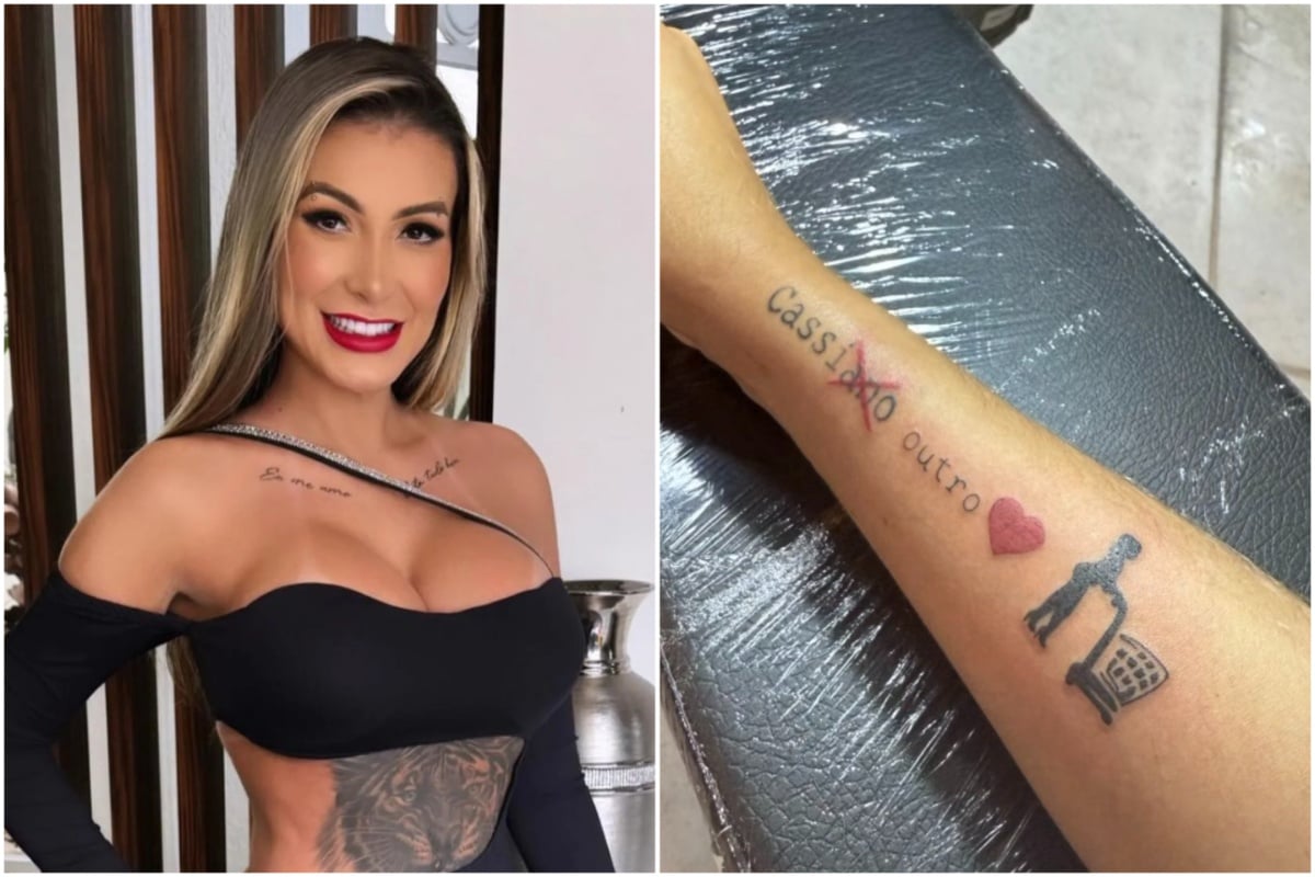 Andressa Urach alterou tatuagem por Reprodução