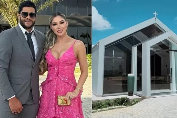 Capela foi construída na mansão que Hulk mora com a médica Camila Ângelo