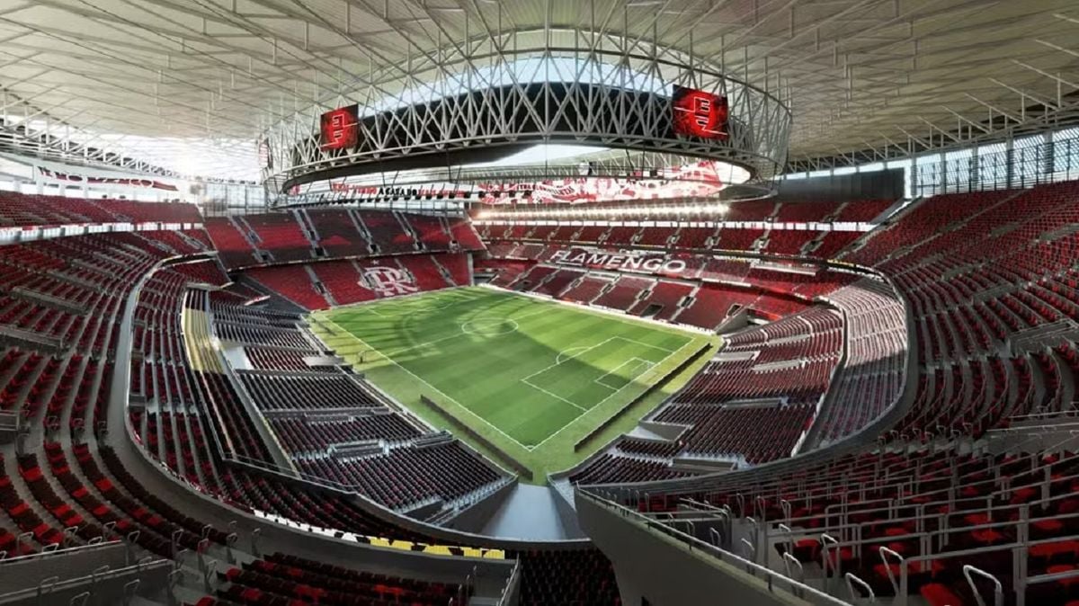 Imagem do projeto do estádio do Flamengo