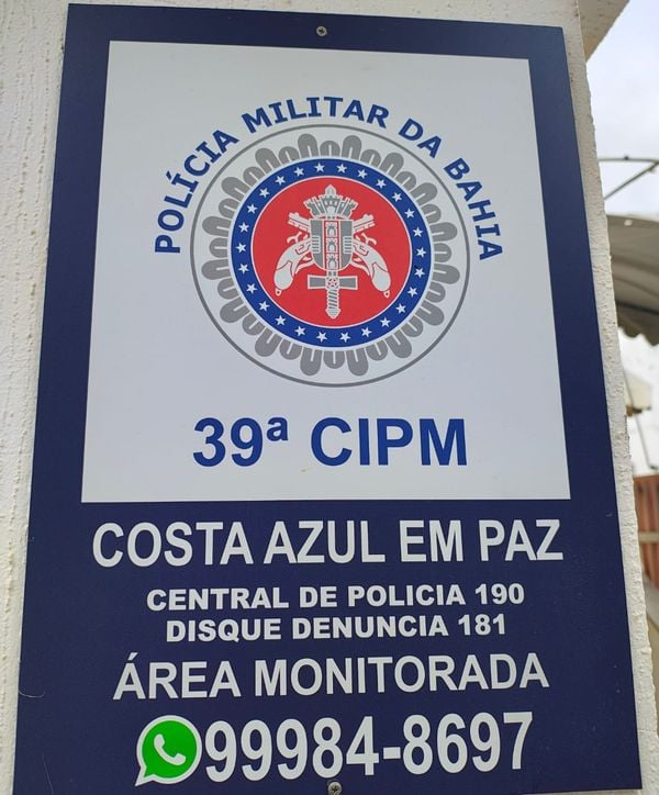 Placa da PM na Gaspar Sadoc