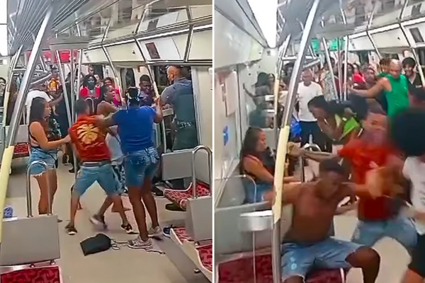 Passageiros trocaram socos e tapas no metrô