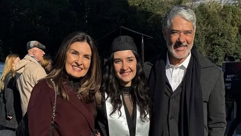 Imagem - Fátima Bernardes e William Bonner comemoram juntos formatura da filha na França