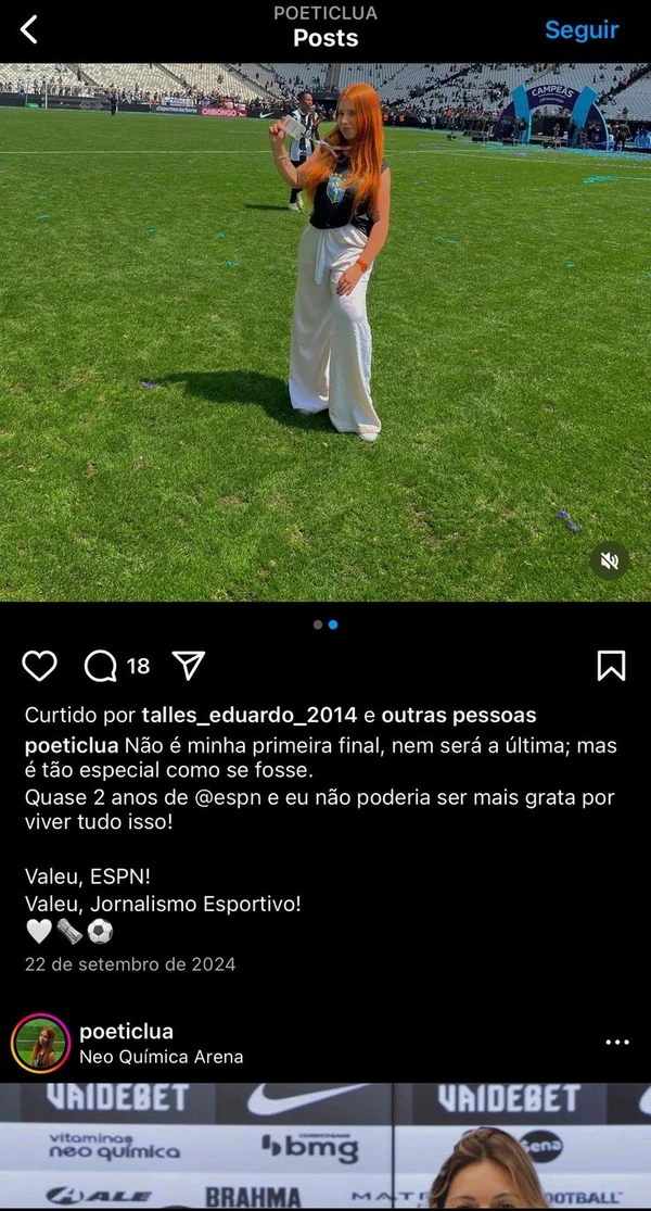 Postagem de Luana Santos