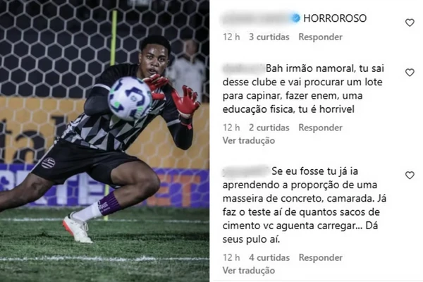 Diego Vítor foi vítima de ataques em publicações em sua conta pessoal após erro contra o Grêmio