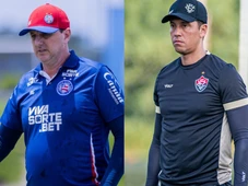 Imagem - Rogério Ceni e Thiago Carpini duelam ‘fora de campo’ no Ba-Vi; técnico tricolor nunca perdeu para o comandante rubro-negro