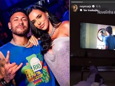 Imagem - Após polêmica de festa, Neymar posta foto em casa: 'Novelinha e dormir'