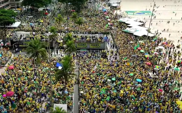 Apoiadores de Bolsonaro em Copacabana