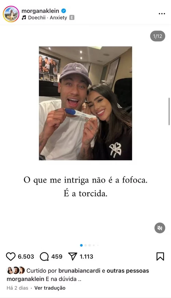 Bruna Biancardi curtiu post falando sobre suposta traição de Neymar