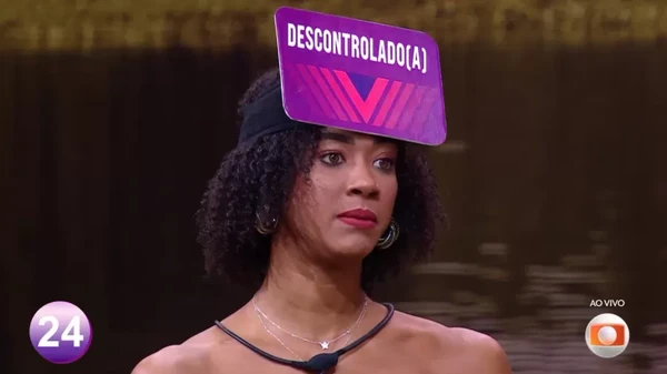 Aline durante a dinâmica do Sincerão