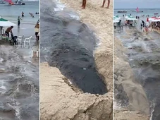 Imagem - Vazamento de esgoto deságua no mar de Porto de Galinhas