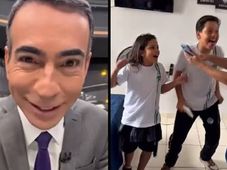 Imagem - César Tralli surpreende fã autista que recriou cenário do Jornal Hoje em casa