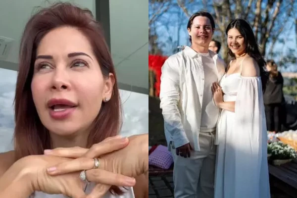 Maira Cardi comenta casamento do filho