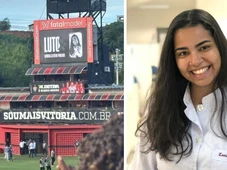 Imagem - Dentista morta na Avenida Paralela é homenageada pelo Vitória durante partida