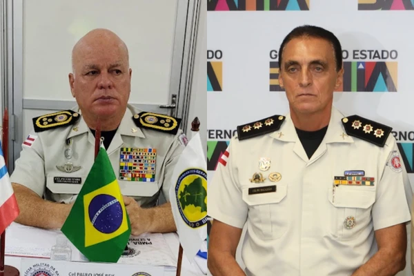 Coronel Paulo José Reis de Azevedo Coutinho e coronel Antônio Carlos Silva Magalhães  