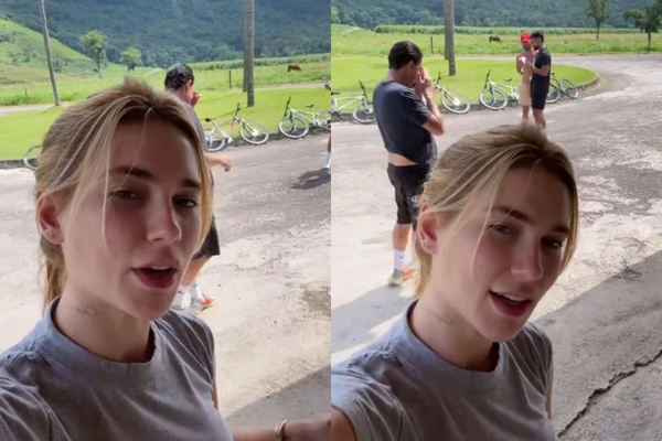 Virginia Fonseca após passeio de bicicleta
