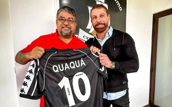 Washington Quaquá (PT), prefeito de Maricá, com Pedrinho, presidente do Vasco