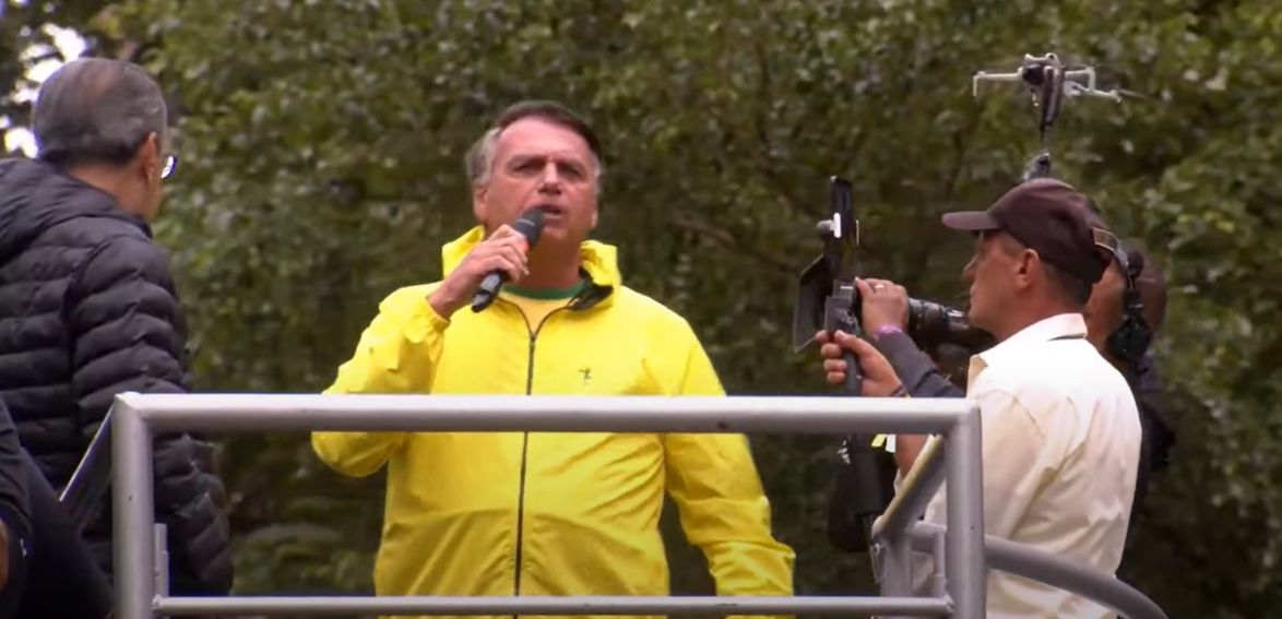 Bolsonaro em ato que aconteceu na Avenida Paulista por Reprodução
