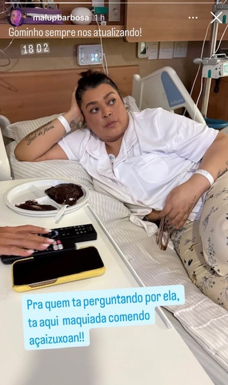 Preta Gil no hospital por Reprodução / Redes Sociais
