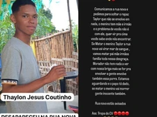 Imagem - Suposto comunicado do CV faz ameaças após jovem ser raptado e morto em Feira: 'Vai morrer gente inocente'