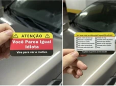 Imagem - 'Você parou igual idiota': cartão no para-brisa com recado debochado vira hit e negócio lucrativo