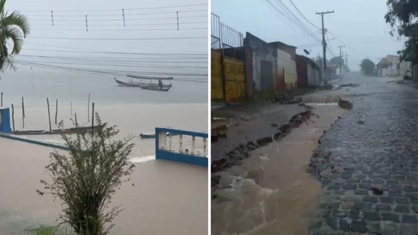 Fortes chuvas coincidiram com maré cheia 