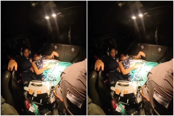 Idosa foi levada de helicóptero