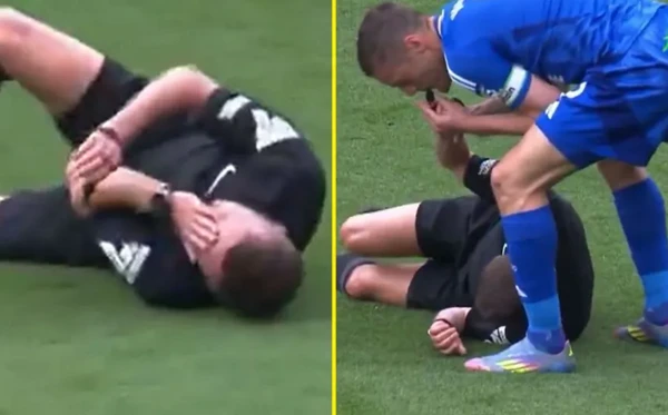 Vardy pegou apito após árbitro trombar com jogador
