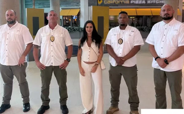 Bruna Biancardi e seguranças