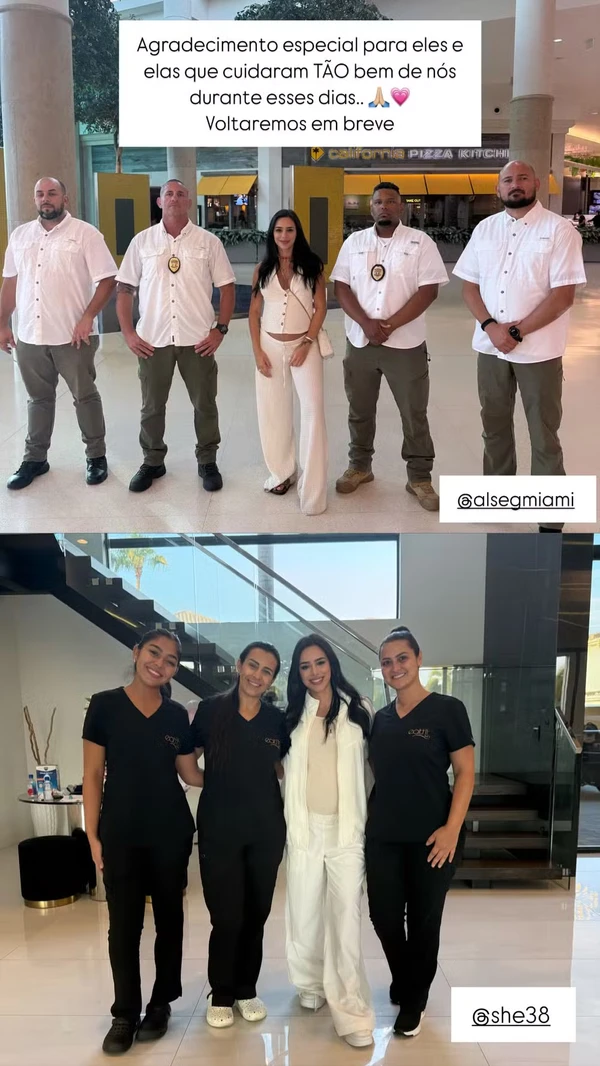 Postagem de agradecimento feita por Bruna Biancardi