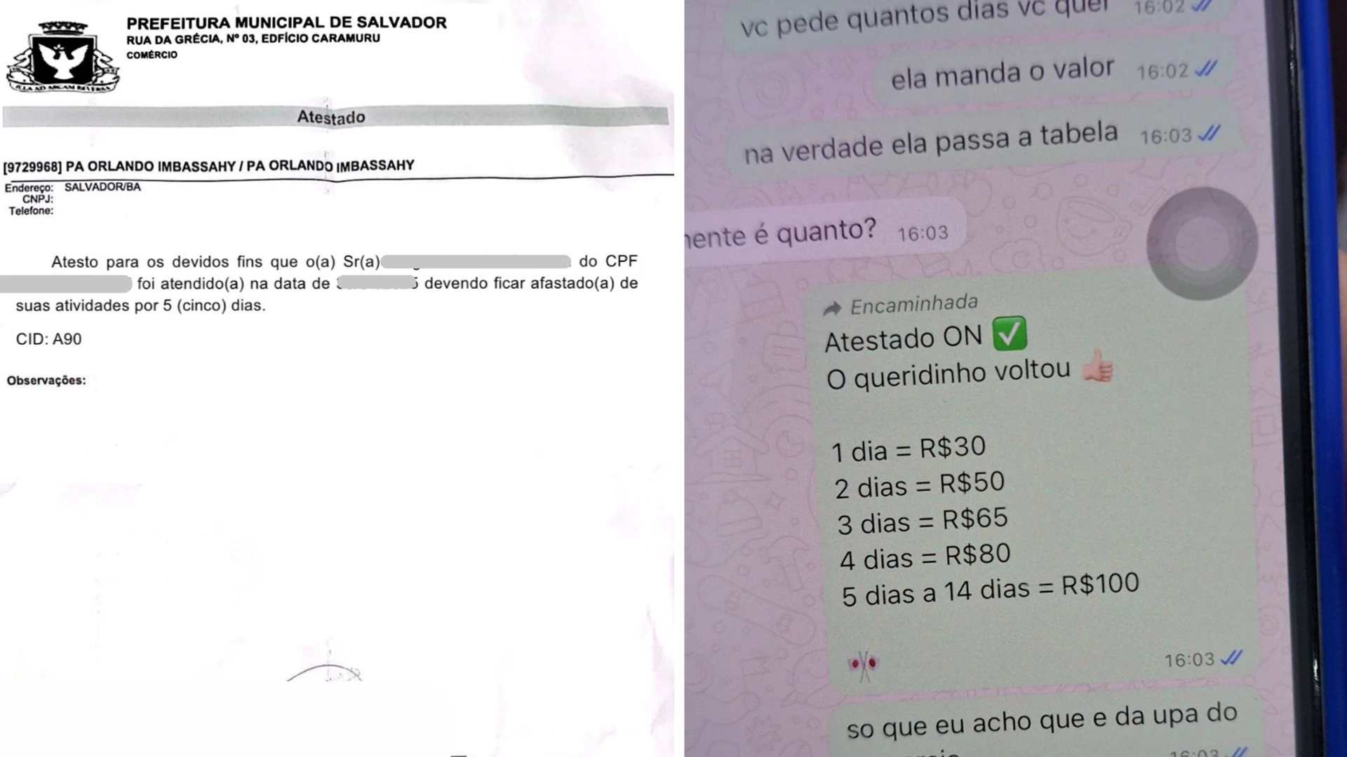 Imagem - Máfia vende atestados médicos falsos de UPAs a partir de R$ 30