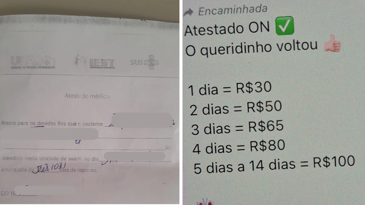 Atestados são vendidos como se fossem verdadeiros