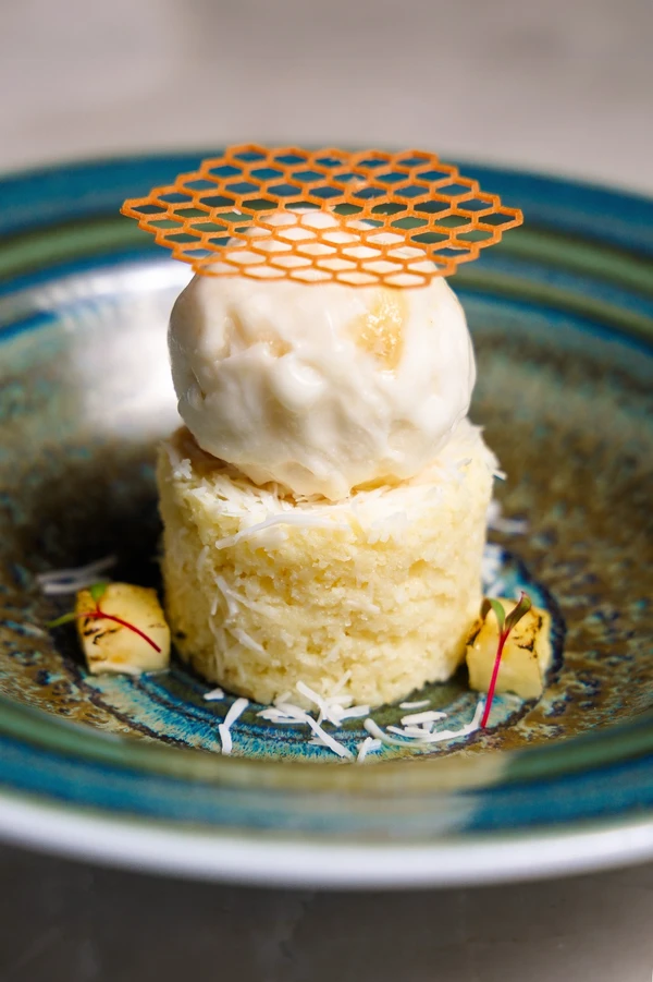 Toalha Felpuda de coco com sorbet de abacaxi, do Misturtura