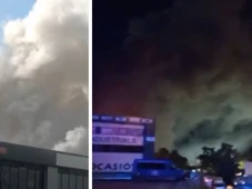 Imagem - Incêndio na Espanha forma nuvem tóxica e mantém moradores trancados em casa