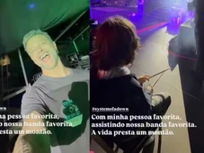 Imagem - Lucas Lima posta vídeo raríssimo do filho com Sandy e mostra Theo curtindo show do System Of A Down