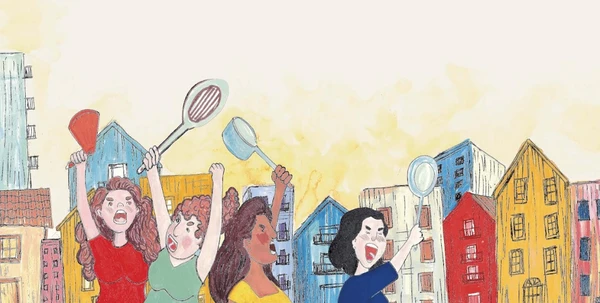 Ilustração do livro O dia em que as mães entraram em greve