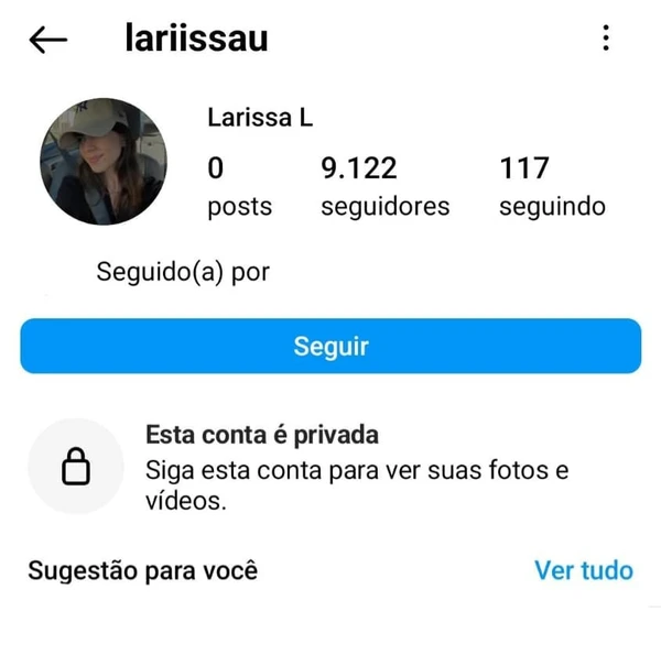Perfil pessoal de Larissa
