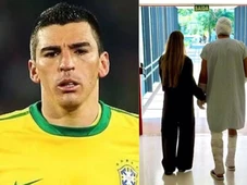 Imagem - Na UTI, ex-craque Lúcio aparece caminhando no hospital com corpo enfaixado